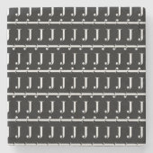 Monogram Initiaal letter J Stenen Onderzetter (Voorkant)