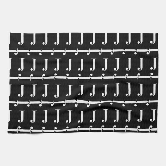 Monogram Initiaal letter J Theedoek (Horizontaal)