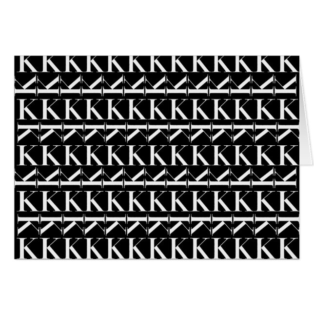 Monogram Initiaal letter K (Voorkant Horizontaal)