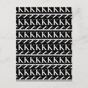 Monogram Initiaal letter K Briefkaart