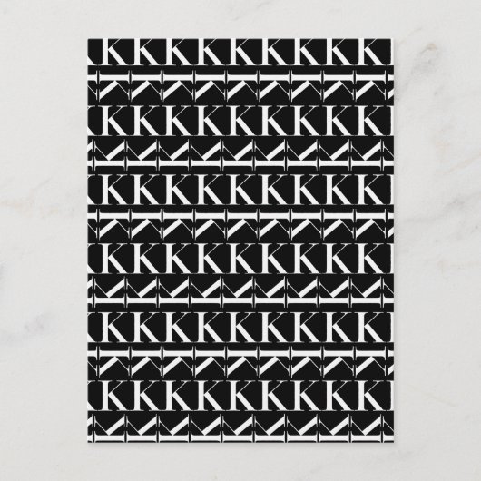 Monogram Initiaal letter K Briefkaart (Voorkant)