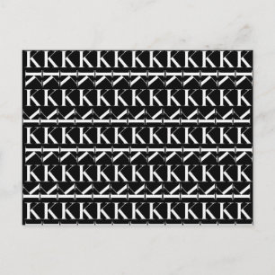 Monogram Initiaal letter K Briefkaart
