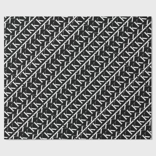 Monogram Initiaal letter K Cadeaupapier (Vlak)