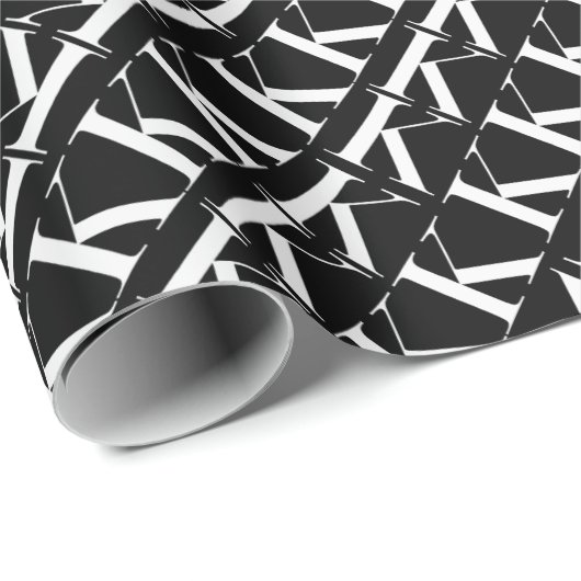 Monogram Initiaal letter K Cadeaupapier (Rol Hoek)