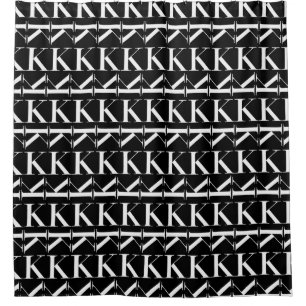 Monogram Initiaal letter K Douchegordijn
