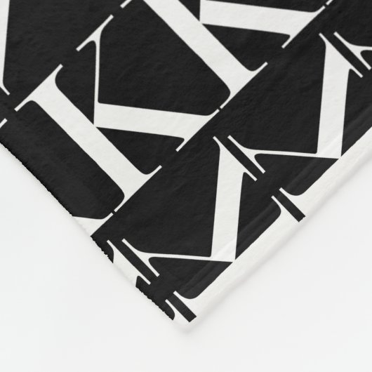 Monogram Initiaal letter K Fleece Deken (Hoek)