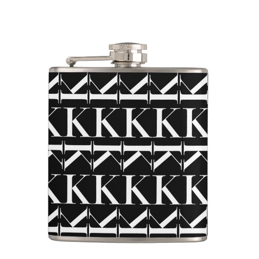 Monogram Initiaal letter K Heupfles (Voorkant)