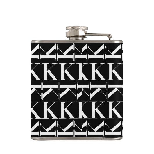 Monogram Initiaal letter K Heupfles (Achterkant)