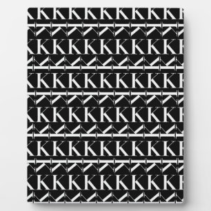 Monogram Initiaal Letter K, Kies Achtergrondkleur Fotoplaat