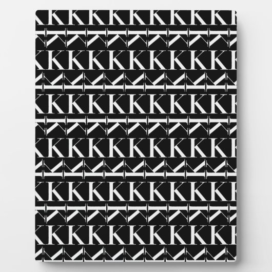 Monogram Initiaal Letter K, Kies Achtergrondkleur Fotoplaat (Voorkant)