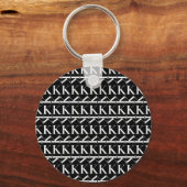 Monogram Initiaal Letter K, Kies Achtergrondkleur Sleutelhanger (Voorkant)
