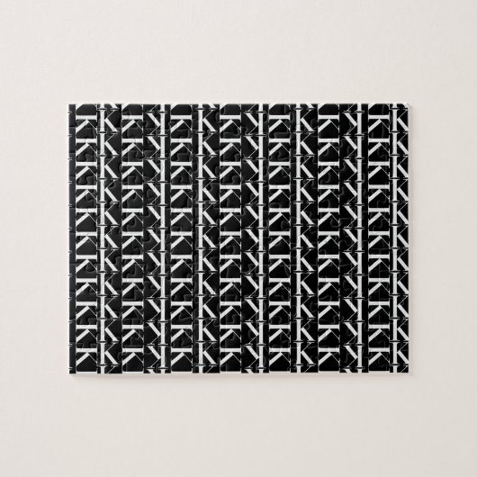 Monogram Initiaal letter K Legpuzzel (Horizontaal)