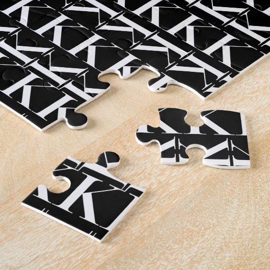 Monogram Initiaal letter K Legpuzzel (Zijkant)
