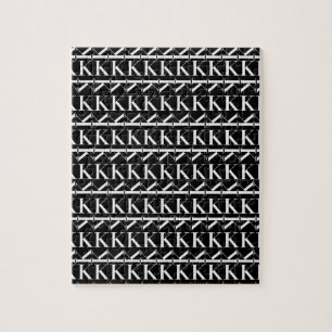 Monogram Initiaal letter K Legpuzzel