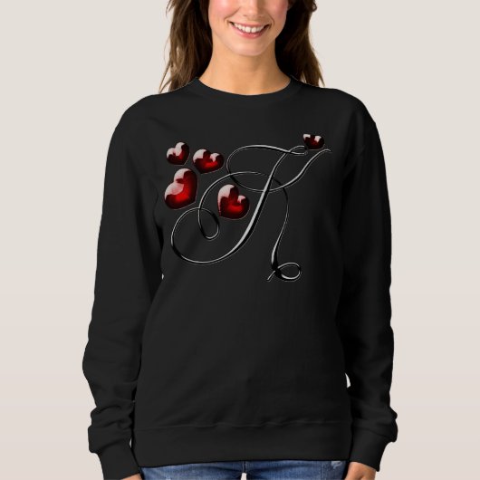 Monogram Initiaal Letter K Love Heart Trui (Voorkant)