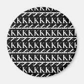 Monogram Initiaal letter K Magneet (Voorkant)