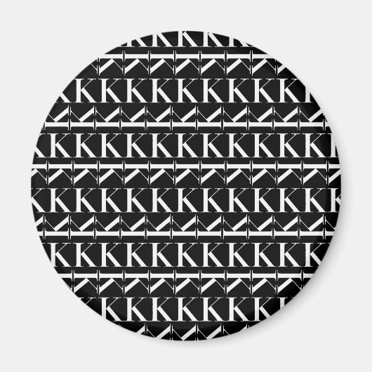 Monogram Initiaal letter K Magneet (Voorkant)