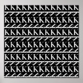 Monogram Initiaal letter K Poster (Voorkant)