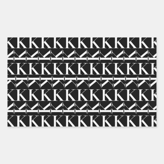 Monogram Initiaal letter K Rechthoekige Sticker (Voorkant)