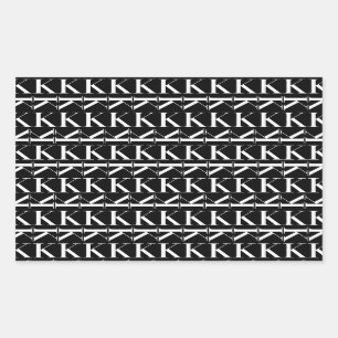 Monogram Initiaal letter K Rechthoekige Sticker