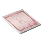 Monogram Initiaal Letter K Roos Gold Notitieblok (Schuin)