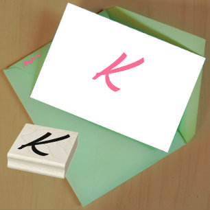 Monogram Initiaal letter K Rubberstempel