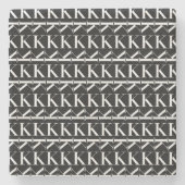 Monogram Initiaal letter K Stenen Onderzetter (Voorkant)