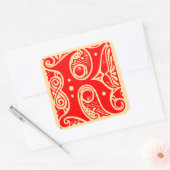  monogram Initiaal letter K Vierkante Sticker (Envelop)