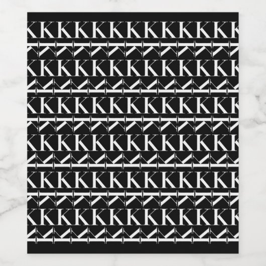 Monogram Initiaal letter K Wijn Etiket (Enkel label)