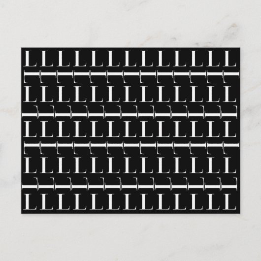 Monogram Initiaal Letter L Briefkaart (Voorkant)