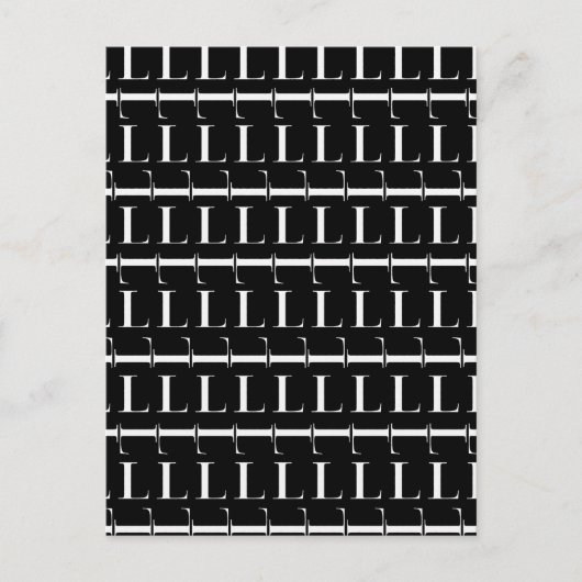 Monogram Initiaal Letter L Briefkaart (Voorkant)