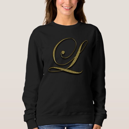 Monogram Initiaal Letter L Gold Trui (Voorkant)