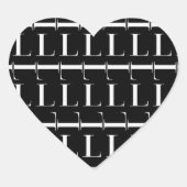 Monogram Initiaal Letter L Hart Sticker (Voorkant)
