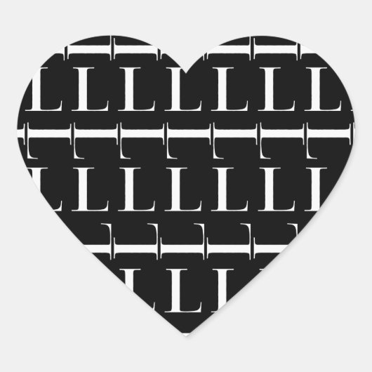 Monogram Initiaal Letter L Hart Sticker (Voorkant)