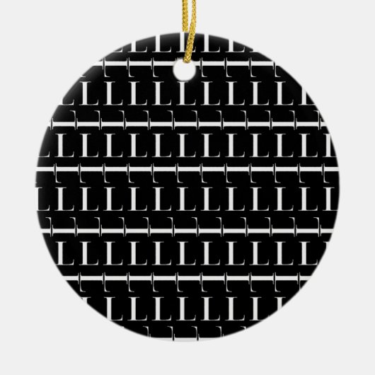 Monogram Initiaal Letter L Keramisch Ornament (Voorkant)