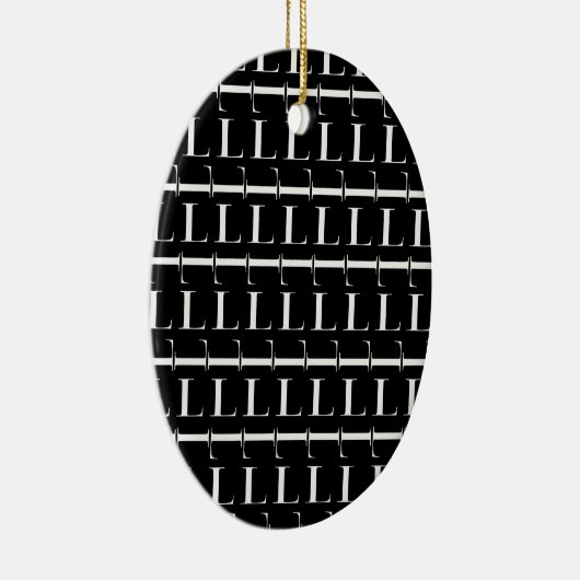 Monogram Initiaal Letter L Keramisch Ornament (Rechts)