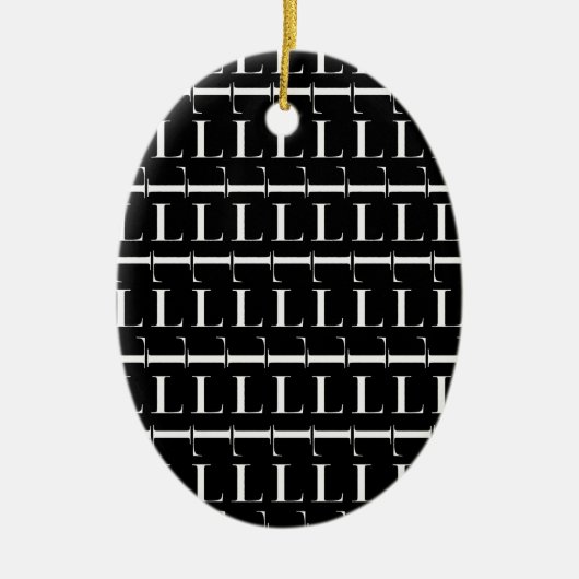 Monogram Initiaal Letter L Keramisch Ornament (Voorkant)