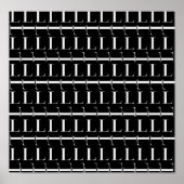 Monogram Initiaal Letter L, Kies Achtergrondkleur Poster (Voorkant)