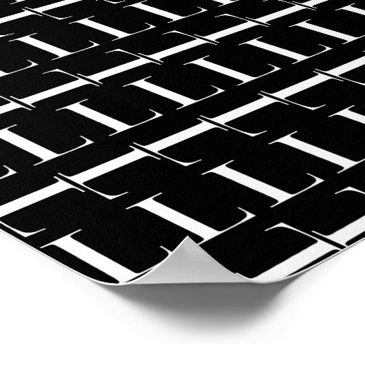 Monogram Initiaal Letter L, Kies Achtergrondkleur Poster (Hoek)