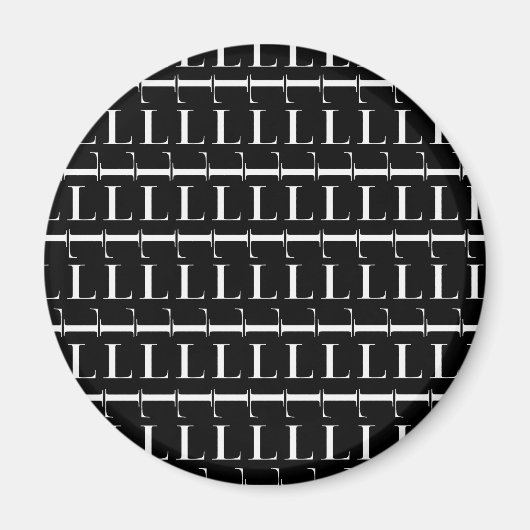 Monogram Initiaal Letter L Magneet (Voorkant)