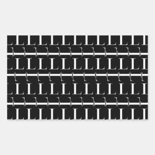 Monogram Initiaal Letter L Rechthoekige Sticker