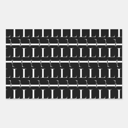 Monogram Initiaal Letter L Rechthoekige Sticker (Voorkant)