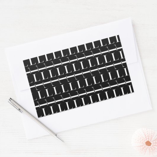 Monogram Initiaal Letter L Rechthoekige Sticker (Envelop)
