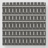 Monogram Initiaal Letter L Stenen Onderzetter (Voorkant)