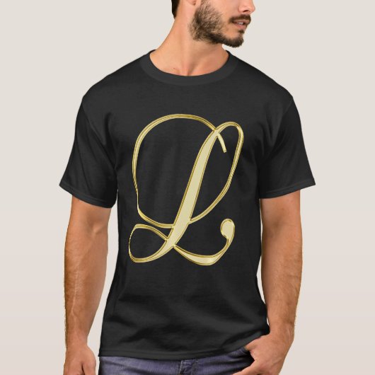 Monogram Initiaal Letter L T-shirt (Voorkant)