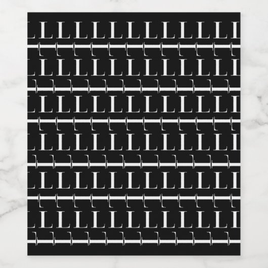 Monogram Initiaal Letter L Wijn Etiket (Enkel label)