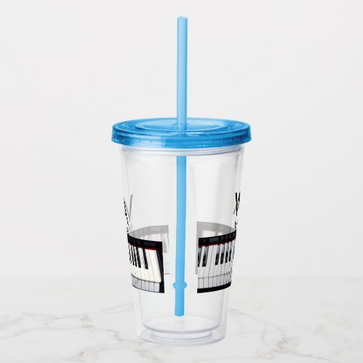 Monogram initiaal letter letter naam tekst piano m acryl drinkbeker (Rechts)