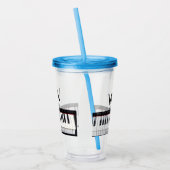 Monogram initiaal letter letter naam tekst piano m acryl drinkbeker (Links)