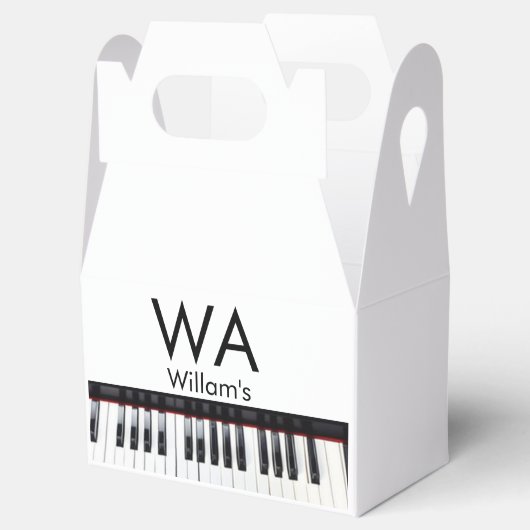 Monogram initiaal letter letter naam tekst piano m bedankdoosjes (Geopend)