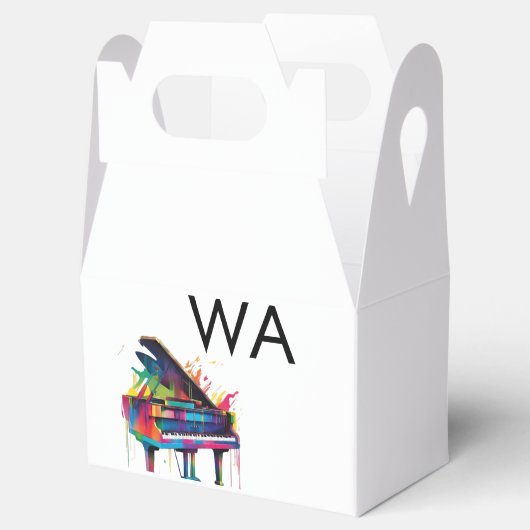 Monogram initiaal letter letter naam tekst piano m bedankdoosjes (Geopend)